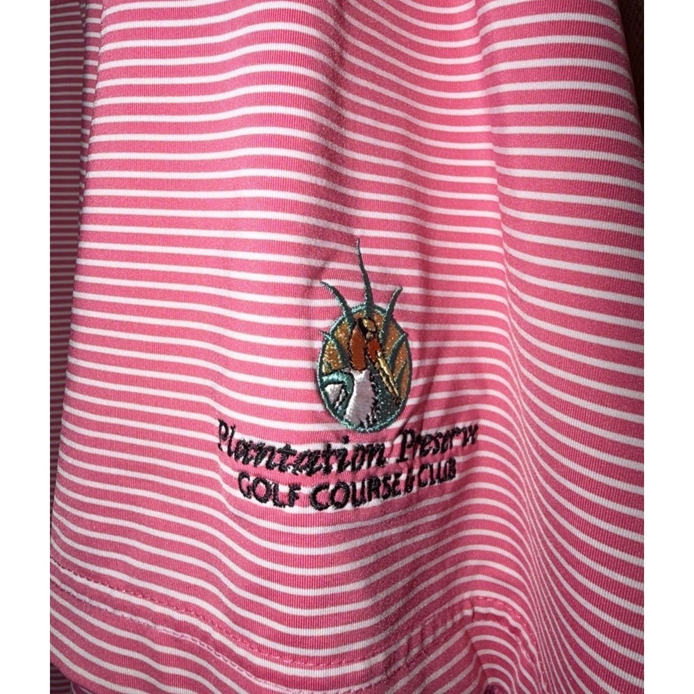 FootJoy FJ Pink White Striped Golf Polo Shirt Men's Size XL - Picture 3 of 7